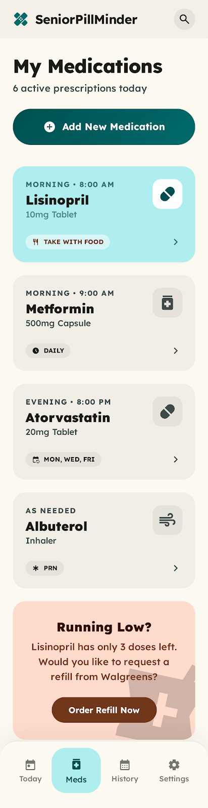 My Medications screen